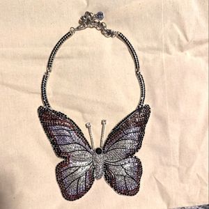 Gorgeous crystal butterfly necklace - dark